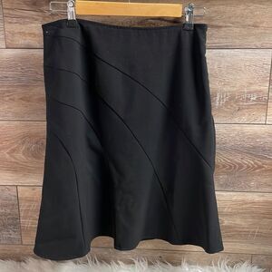 AB STUDiO Women’s Black Above Knee Skirt A-Line Side Zip Size 2